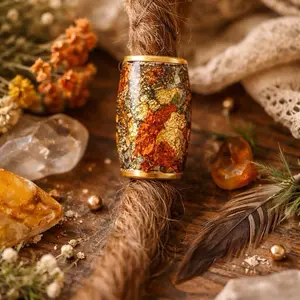 Handmade Fall Autumn Loc Bead-Set of 8