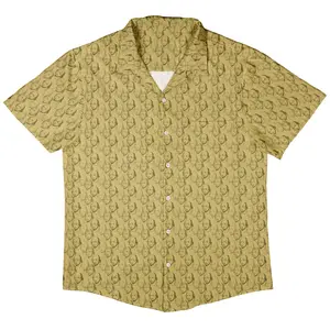 Shakespeare Tan Monochrome Button Up Shirt – Literary-Inspired Hawaiian Menswear for Shakespeare & Book Lovers!