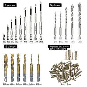 Industrial grade drill bit set,Industrial cemented carbide serrated eccentric drill,M2 tap with UltraTiAIN coating,Tapping and deburring,K5 impact-resistant anti-slip drill bit,Titanium alloy,High magnetic screwdriver bit
