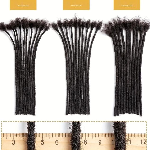 Colored Human Hair Dreadlock Extensions | 0.6cm Width Fully Handmade Locs for Men & Women | Can Be Dyed, Bleached & Curled | Perfect for Halloween, Christmas & Daily Looks