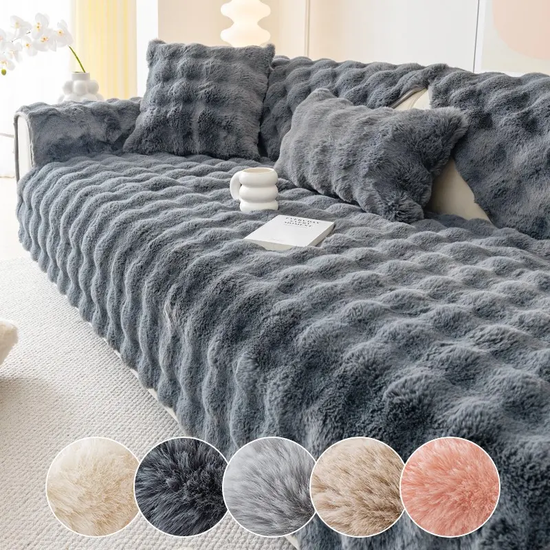1pc Plush Sofa Cover, Decorative Sofa Cover, Cover for Sofa, Couch Covers, Soft Sofa Protector, Pet Friendly Non-Slip Decor, Polyester Material, Fits 1234 Imperial Chairs, Multi-Function, Couch Slipcover