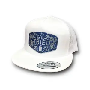 Mama Tried Blue/silver patch hat