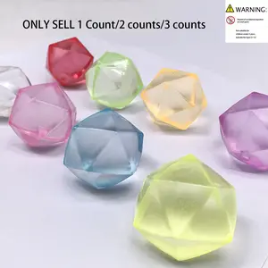Diamond Ice Cube Gummy Stress Ball, Kids and Adults Pressure Relief Toy, Elastic Soft Gummy Ball, Random Color, Anxiety Reduction, Gummi Stress Ball