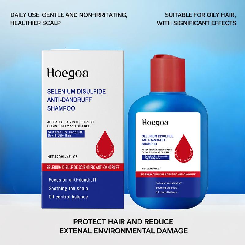Hoegoa Selenium Disulfide Hair Care Shampoo Oil Control Refreshing Anti-Dandruff Anti-itch Scalp Cleansing Shampoo, 300ML