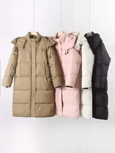 2026 Women's Loose Puffer Cotton-Padded Jacket, Long Hooded Over-Knee Winter Coat In Stock