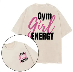 Gym Girl Energy Printed Gym Shirt, Vintage Gym Tee, Gym Crewneck Shirt, Short sleeve Casual Top Womenswear