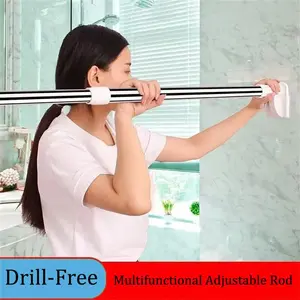Drill-Free Adjustable Rod, 25MM Pipe Diameter No Punching Thickened Stainless Steel Telescopic Pole, Shower Curtain Rodcurtain Rodclothes Drying Pole Wardrobe Hanging Rod