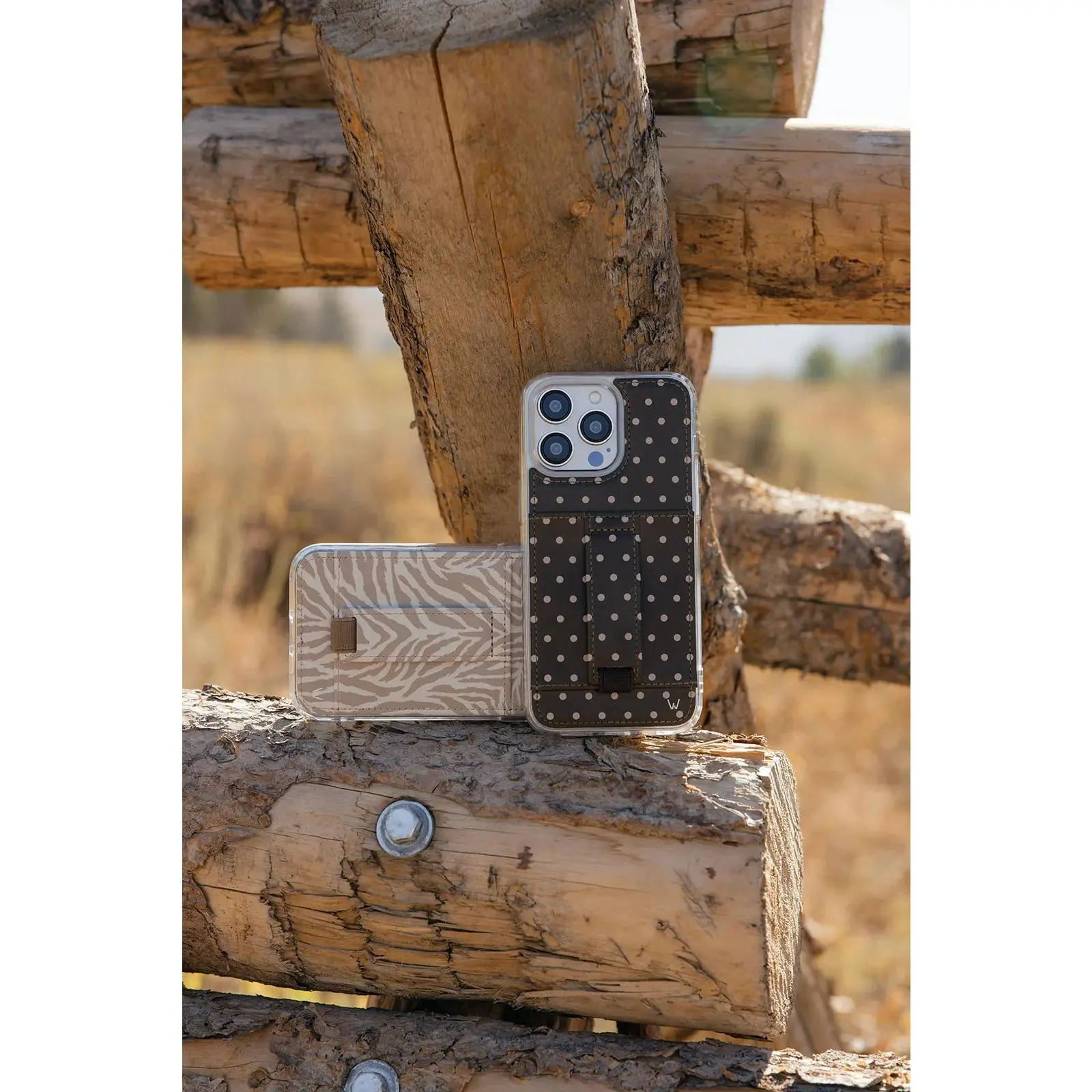 Walli Cases Cocoa Dot Phone Case with Wallet and Finger Strap Walli Cases Cocoa Dot Phone Case with Wallet and Finger Strap