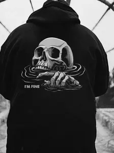 I'M FINE Drowning Skull Hoodie & T Shirt