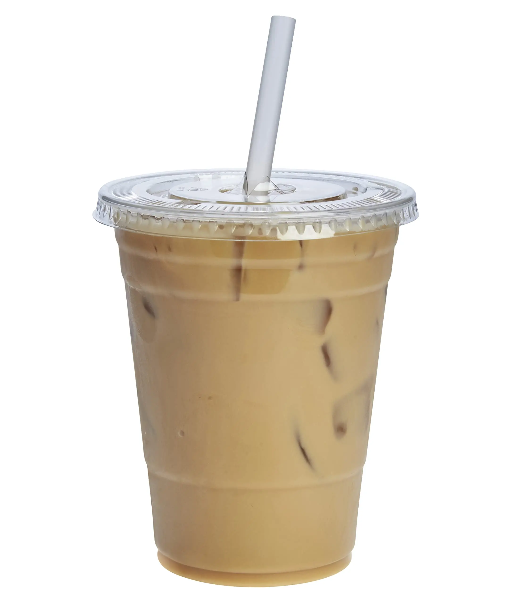100 Sets Clear Plastic Cups With Flat Lids