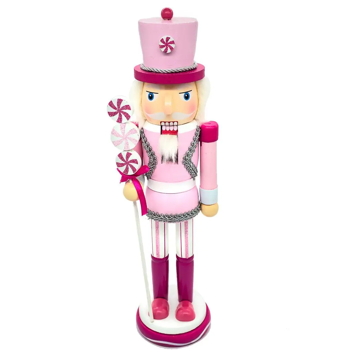 Peppermint Candy Wooden Nutcracker F07AM9-21-N01220B