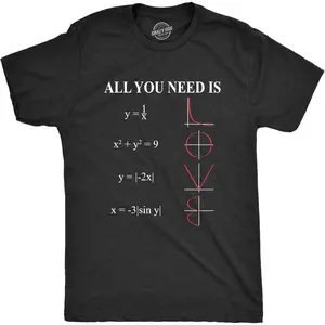 Men's mathematical equations representing the word 'LOVE' Graphic T-Shirt - 100%25 cotton Short Sleeve Crew Neck Regular Fit Casual Wear | Soft & Breathable Fabric, Durable Print, Everyday Comfort, Machine Washable