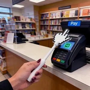 Funny Middle Finger Card Holder, Middle Finger Credit Card Holders, 3d Printed Tap-To-Pay Wands with Pixel Design, Fits Standard Bank Cards, Secure Card Locking Gag Gift for Friends Coworkers