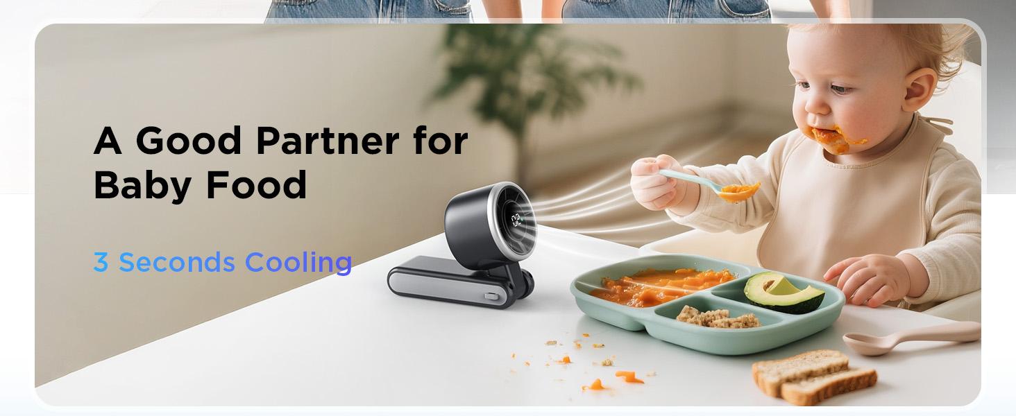 High Speed Handheld Fan Black – Brushless Motor Personal Fan, different Speeds Up to 9H Battery – Portable Rechargeable Cooling Fan for Travel, Golf, Camping