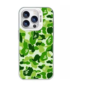Hip Hop ABC Camouflage Pattern Silver Phone Case, Compatible with iPhone 12, 13, 14, 15, 16, and 17. Full-coverage, exquisitely textured, and luxurious phone case.