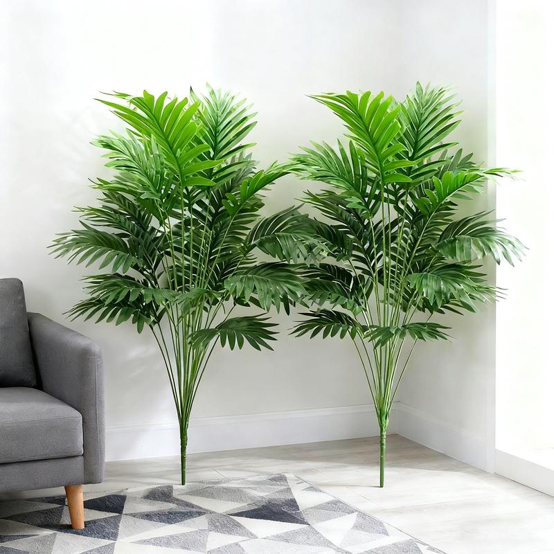 2-Pack Artificial Large Palm Trees, 2.69 Feet, Realistic Touch, Artificial Plants, Indoor Outdoor Decor, Perfect for Home Garden Office, Plastic Material