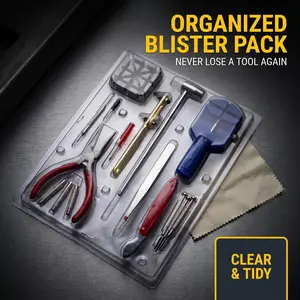 16Pcs All‑in‑One Watch Repair Tool Kit, Professional Watch Link Remover, Spring Bar Tool, Pliers & Multi‑Purpose Tools For Watch Band Adjustment, Battery Replacement & DIY Maintenance outdoorfun