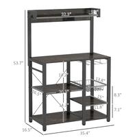 Gray, Multi Shelves+1 Basket+Glass Holder