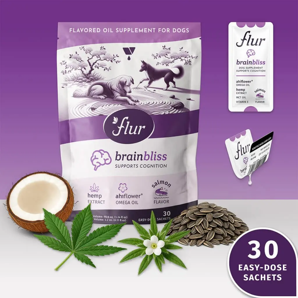 Flur BrainBliss – Calming & Cognition Support Oil Supplement for Dogs