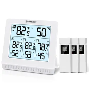 Indoor Thermometer with 3 Remote Sensors, Hygrometer Thermometer, Temperature Gauge Humidity Monitor with Backlight, 200FT/60M Transmission