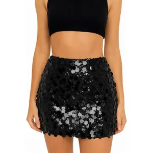 Sequin Skirt, Sparkly Skirt, Silver, White, Pink, Black, Glitter, Sequin Mini, for Women Sizes S, M, L