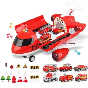 Aircraft toys and fire engines, mats and airplanes with lights and sounds, suitable for boys and girls over 3 years old