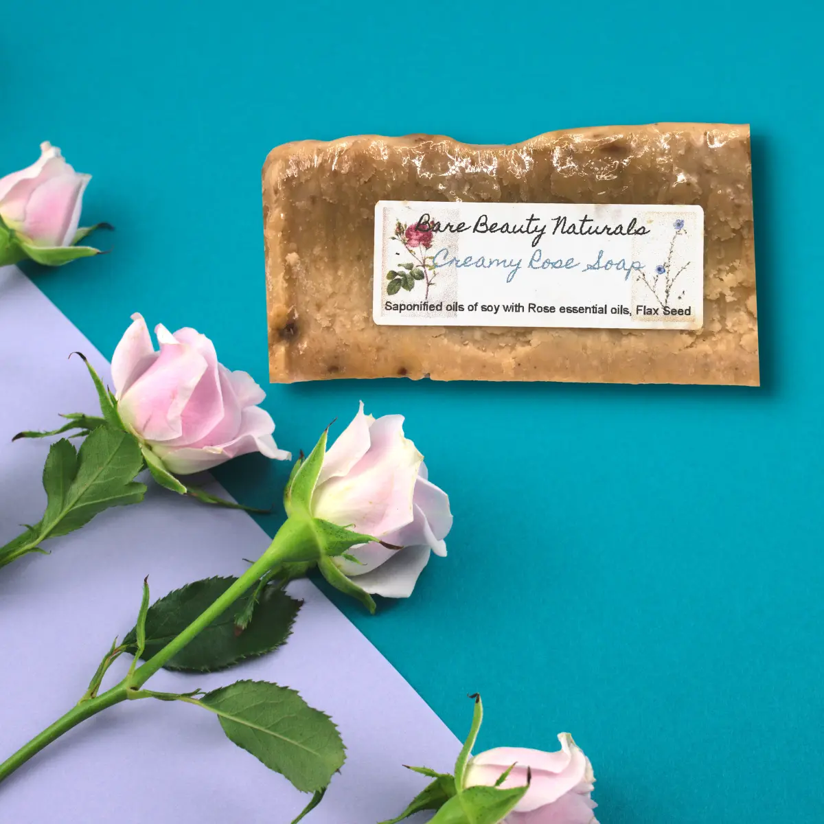 Bare Beauty Naturals All Natural Creamy Rose soap - plant-based - Acne/ Backne treatment - Stretchmarks reducer