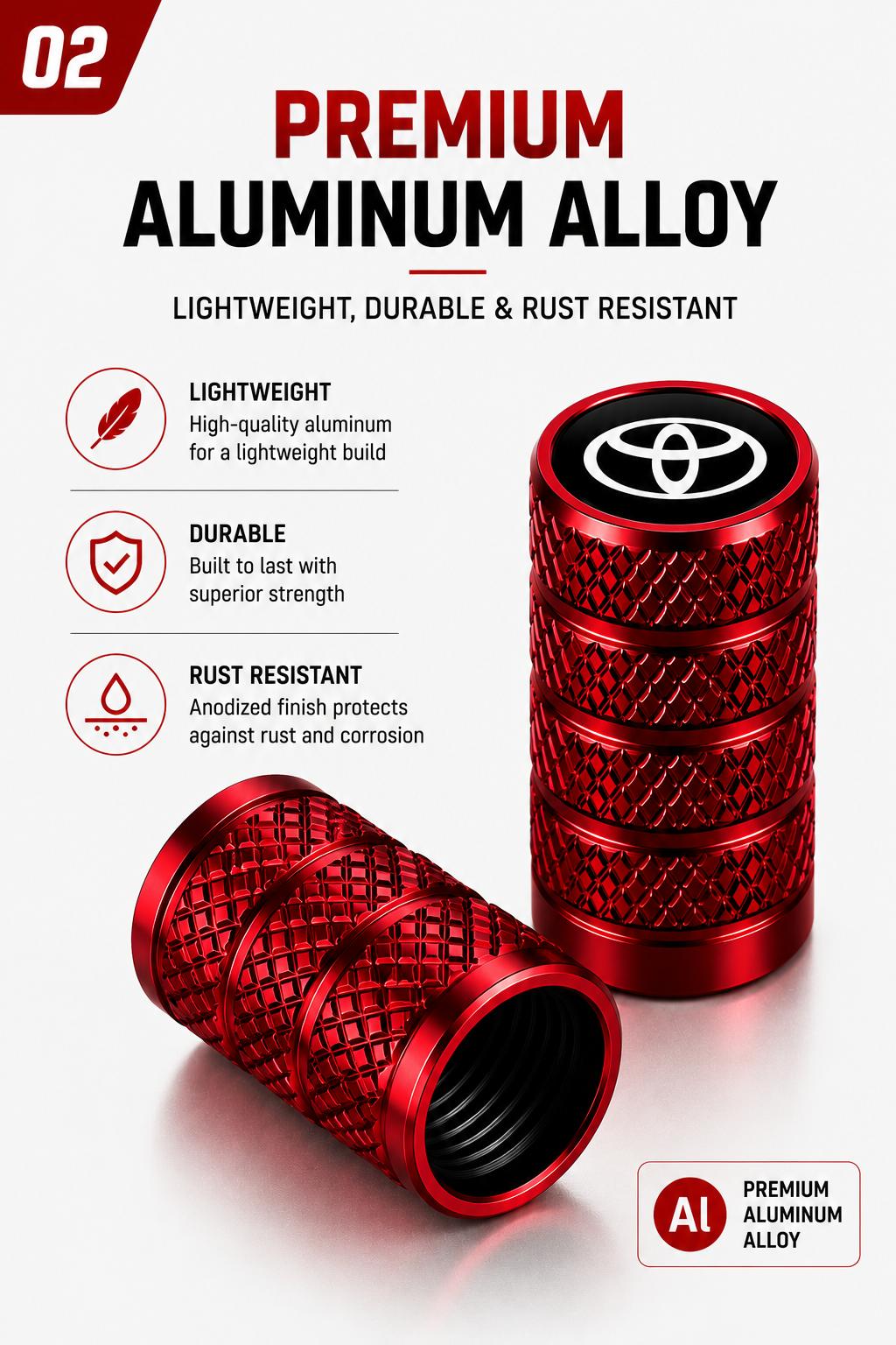 5Pcs Premium Universal Tire Valve Stem Caps with Logo, Leakproof Corrosion Resistant Wheel Air Valve Dust Covers, Easy Install Waterproof Dustproof Tire Valve Protectors Fit for Most Car Truck SUV Sedan Pickup Auto Exterior Accessories