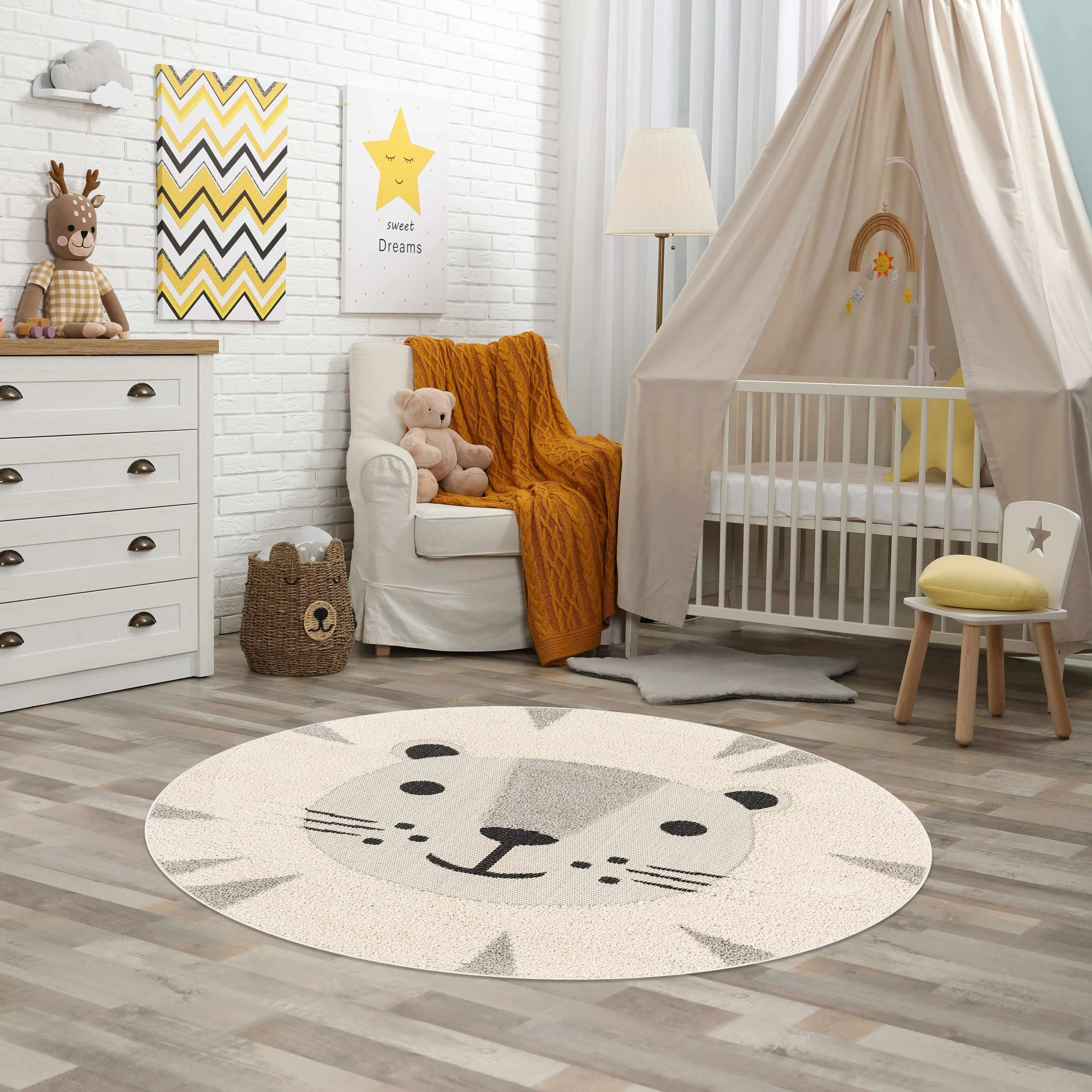 Kids Lion Animal Print Nursery Area Rug - Clearance, Home Decor, Household Decorative, Indoor Floor Mat, Room Decoration, Home Decor Rug