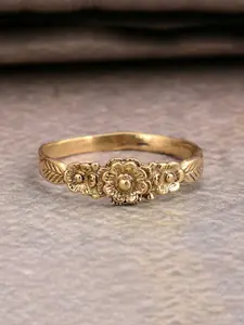 Dainty Vintage Boho  Flower Leaf Ring for Women Elegant Ring Unique Golden Band Ring Birthday Party Jewelry Mother's Day Anniversary Christmas Gifts