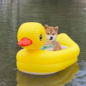 PVC Dog Pool Float, Inflatable Floats for Small Pets with Little Yellow Duck Shape, Pet Raft for Pool Lake Beach, Portable Dog Floaties, 2026 Upgrade