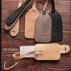 Personalized leather engraved luggage tag