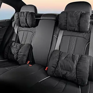 Winter Flannel Car Waist & Headrest Pillow, Comfortable and Warm Car Neck Pillow, Car Interior Accessories for Men and Women