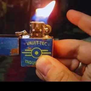 Collector's Lighter Set Inspired by Fallout - Four Distinct Vintage Metal Lighters with Post-Apocalyptic Theme & Classic Flint Wheel for Fallout Fans