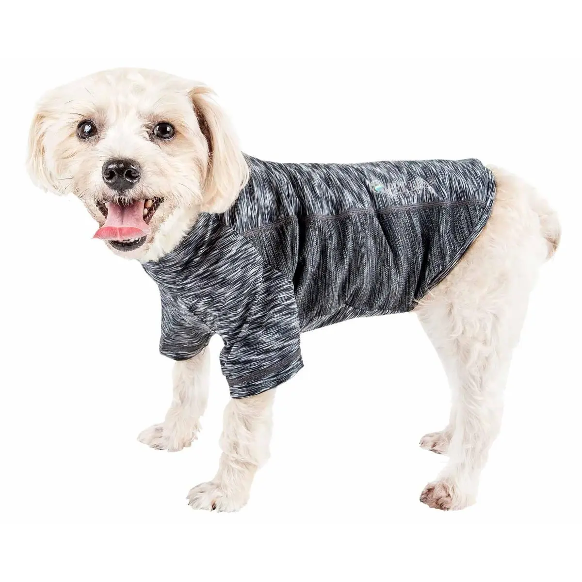 212 MAIN Puppy Dog T-Shirt - Extra-Large, 21.5" Back Size, Ultra-Stretch Fabric, Black Heather, Pull-On Design, Breathable Panels, Odor Control, Quick Dry, Dual Reinforced Stitching, Sporty Performance Pet Apparel