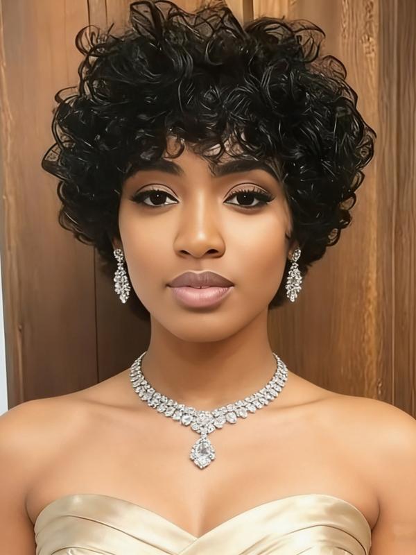 Curly Pixie Cut Wigs with Bangs, Human Hair for Women, Short Layered Bob Wig, Natural Look, Easy Maintenance, Perfect for Daily Wear, Kinky Curly Wig Curly Pixie Cut Wigs with Bangs, Human Hair for Women, Short Layered Bob Wig, Natural Look, Easy Maintenance, Perfect for Daily Wear, Kinky Curly Wig