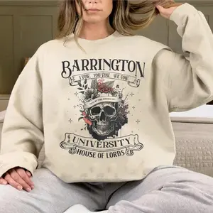 Barrington University TShirt/Sweatshirt/Hoodie, House of Lords Series, I Vow You Vow We Vow, Skull Dark Romance Merch, Bookish Apparel, Gift for Readers