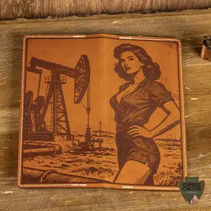 Tally Book Cover - Pin-Up Woman with Pump Jack