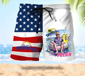 Twisted Trump Chilling Like A F3lon 2024 Beer Surfing Board Shorts, Hawaii Shorts
