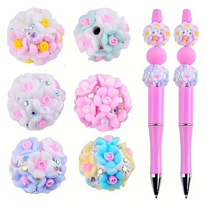 10pcs colorful rose rhinestone beads, fancy bead,mixed colors, suitable for DIY jewelry, bracelets, necklaces, keychains, and phone chains small ornament bead accessory pen making