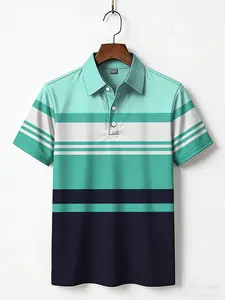 Men's Textured Polo Shirt - Lightweight Short Sleeve, Regular Fit, Casual Sporty Style, Soft, Breathable & Quick-Dry, Comfortable for Daily Wear, Versatile Streetwear Top, Spring/Summer Essential, High-Quality Basic for Men