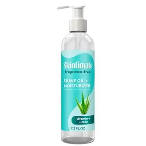 2-in-1 Shave Oil & Moisturizer, Fragrance Free, 7.3oz | Shaving Oil, After Shave for Women Bikini Area Moisturizer with Vitamin E and Aloe, Shaving Cream Alternative, 7.3 fl oz