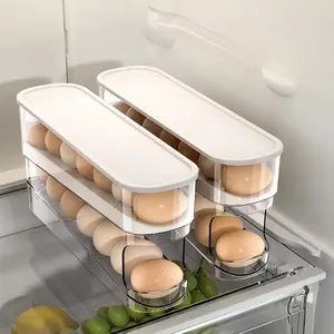 Refrigerator Egg Storage Box, 1Count Space Saving Rolling Egg Holder, EggStorage Organizer, Kitchen Accessories, HomeSupplies
