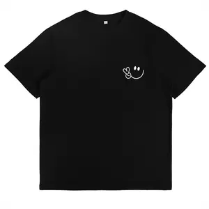 Peace Sign Smiley Graphic T Shirt Minimalist Black White Aesthetic Casual Tee Trendy Cute Face Top Daily Wear Chill Outfit White Shirt