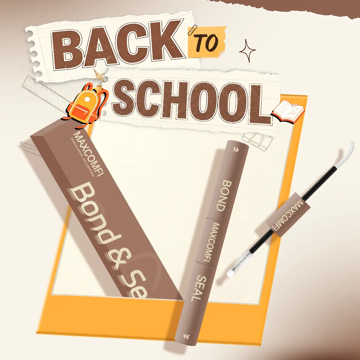 MaxComfi Lash Bond and Seal Cosmetic Kit - Latex-Free Waterproof Lash Glue & Bond with Biotin, Vitamin E, Long-Lasting Hold, Easy Removal for Sensitive Eyes, Eyelash Extensions,sunscreen, Lash Glue And Bond, False Eyelashes & Adhesives,back to school