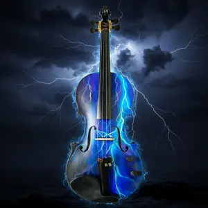 Electric Blue Lightning Violin