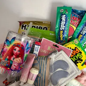 Personalized Movie Night Snack Box with Popcorn Tumbler Buttered Kettle Popcorn Soft Blanket & Candy for Family Date Sleepovers Birthday Gifts