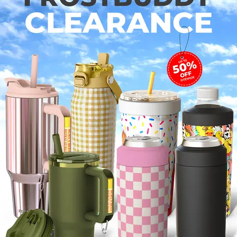 Frost Buddy Clearance - Various Stainless Steel Drinkware - Double Wall Vacuum Sealed Tumbler - Cold 12+ Hours - Hot 8+ Hours