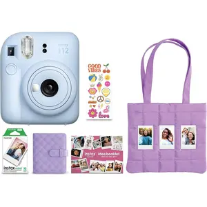FUJIFILM INSTAX MINI 12 Instant Film Camera Bundle - Pastel Blue