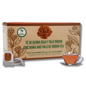 VIRAL Té Quina Roja (chinona) y Palo de Víbora – 100% Natural, Vegano, Hecho en México | 25 Bolsas de Té